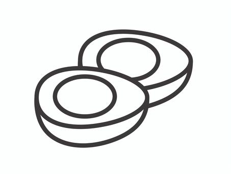 ゆで卵(縦切り)03 ゆで卵(縦切り)03 卵,ゆで卵,食べ物,アイコン,マーク,シンプルのイラスト素材