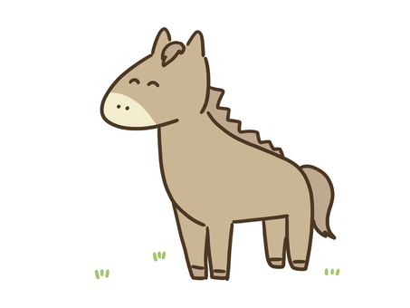 笑う　馬　イラスト 笑う,笑顔,馬,うま,動物,かわいい,シンプル,ゆるい,手描きのイラスト素材