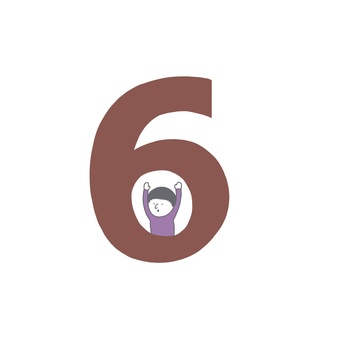 数字の6と男の子 6,男の子,6月,6日,6歳,6人,6年,6か月,6番,6位のイラスト素材