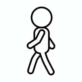 歩く棒人間 棒人間,人,人物,人間,歩く,歩行,徒歩,移動,前進,進むのイラスト素材