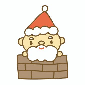 Illustration, christmas, santa, chimney, 