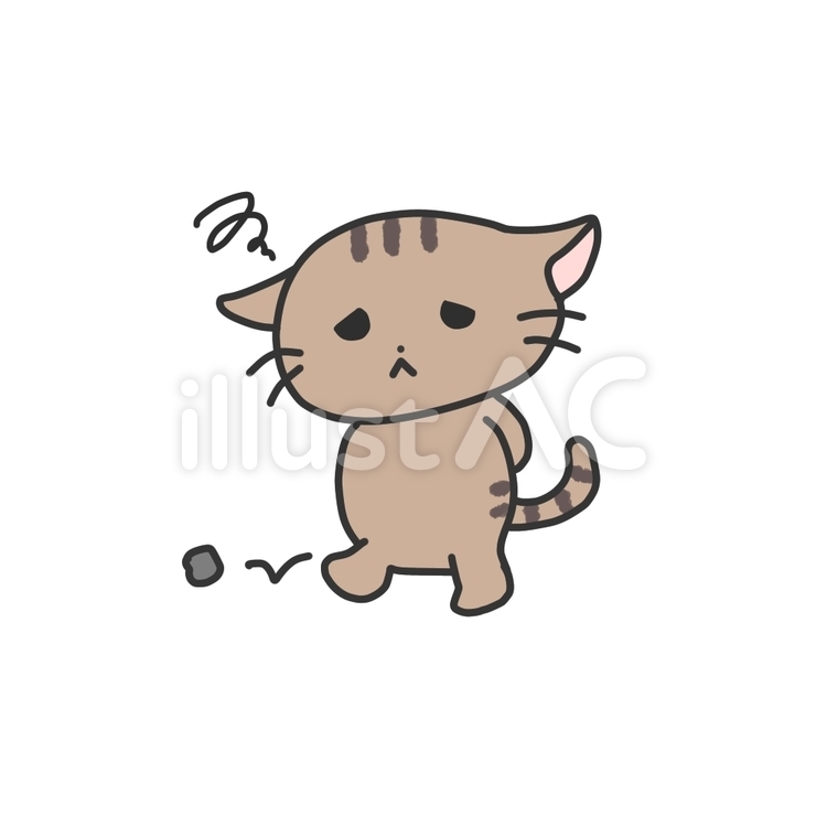 不貞腐れる猫 猫,落ち込む,いじけるのイラスト素材