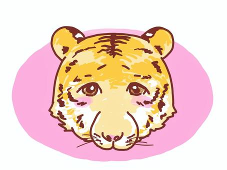 虎の優しい表情のイラスト
