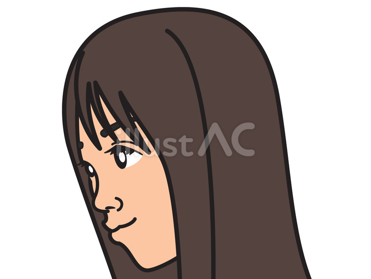 横顔女子 女性,顔,横向きのイラスト素材