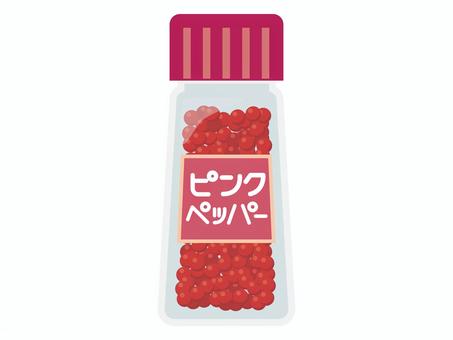 ピンクペッパー ピンクペッパー,胡椒,スパイス,調味料,調理,料理,香辛料,瓶入りスパイス,瓶入り調味料,キッチンのイラスト素材