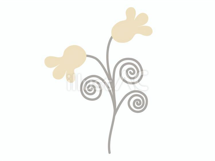北欧風のおしゃれな花のイラスト くすみカラー,北欧風,花のイラスト素材