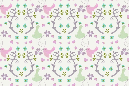くすみ色の春の鳥模様 くすみカラー,春,かわいい,小鳥,ナチュラル,北欧風,背景,雑貨,パターン,花柄のイラスト素材