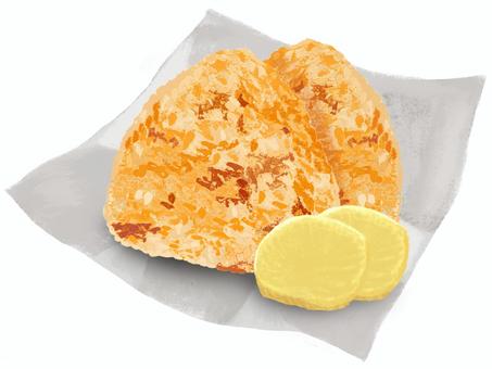 烤飯糰(用takuwan和紙), JPG 和 PNG 烤飯糰(用takuwan和紙), , JPG 和 PNG