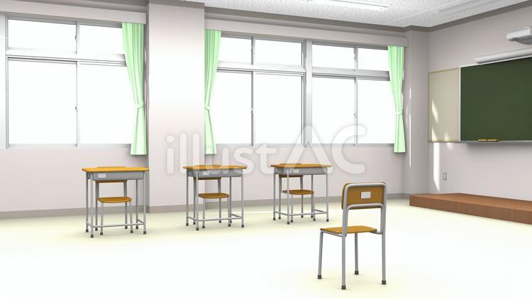 教室(中高・昼・面接時) 教室,学校,面接のイラスト素材