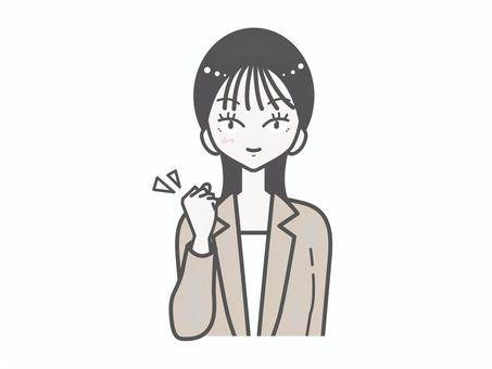 オフィス女性｜ガッツポーズ