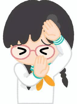 学生服女性2手で庇う 学生服,庇う,かわす,危ない,怖い,遮る,セーラー服,学生,未成年,少女のイラスト素材