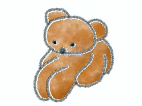ぐったりするクマ(ブラウン) ぐったりするクマ(ブラウン) クマ,動物,生き物,ブラウン,茶色,ぐったり,テディベア,ぬいぐるみ,シンプル,水彩のイラスト素材