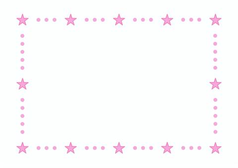 星のドットフレーム(ピンク) 星のドットフレーム(ピンク) フレーム,枠,飾り枠,星,光,キラキラ,天体,七夕,クリスマス,ドットのイラスト素材