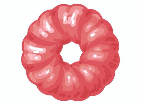 Illustration of strawberry donut (twisted type), JPG, PNG and AI Illustration of strawberry donut (twisted type), donut, donuts, sweets, JPG, PNG and AI
