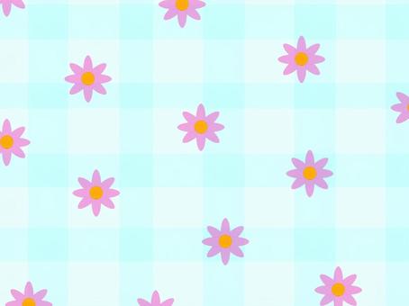 花がらチェック 花がら,チェック,シンプル,涼し気な,背景,夏,イラストのイラスト素材