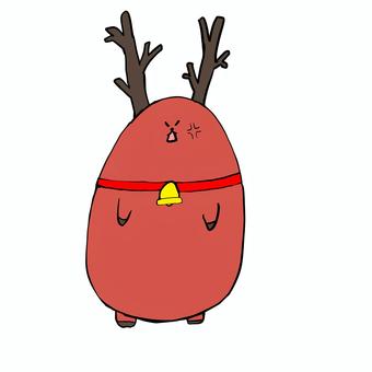怒り顔のトナカイ トナカイ,クリスマス,怒り顔のイラスト素材