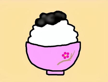 ほかほかごはんにのりの佃煮 のり,佃煮,ごはん,お供,茶碗のイラスト素材