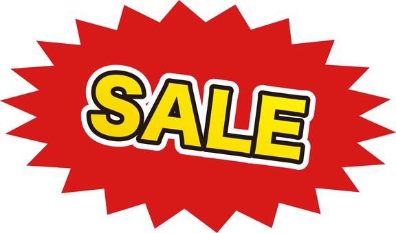 ギザギザ吹き出しのセールのpopイラスト sale,ギザギザ,ポップ,黄色,赤,目立つ,爆弾,文字,英語,割引のイラスト素材
