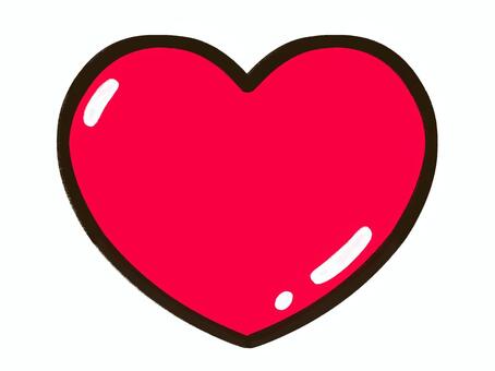 手書き_ハート_02 手書き,赤,ハート,光沢,かわいい,シンプル,ガーリー,アイコン,マーク,落書きのイラスト素材
