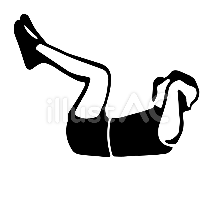 運動 シルエット,モノクロ,人物のイラスト素材