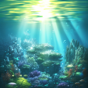 Illustration, воды, море, фон, 