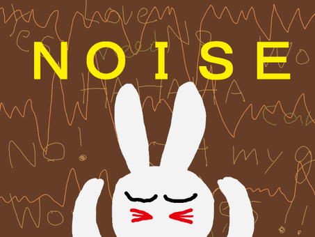 雑音(ノイズ)に苦しむウサギ 雑音,ノイズ,騒音,異音,ウサギ,耳のイラスト素材
