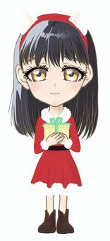 クリスマス女の子3 クリスマス,女の子,猫耳,萌え,プレゼント,素材のイラスト素材