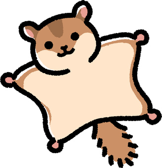 モモンガ モモンガ,動物,齧歯類,生き物,生物,小動物,デフォルメ,シンプルのイラスト素材
