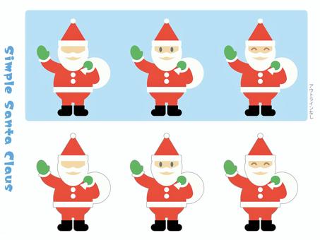シンプルサンタクロース　３種セット クリスマス,サンタクロース,笑顔,スマイル,シンプル,12月,サンタさんのイラスト素材