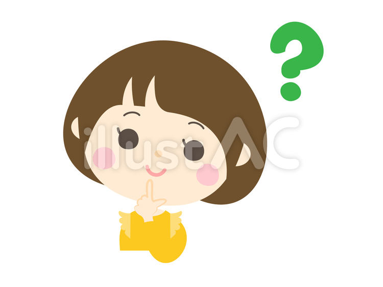 疑問を持つ女の子 女の子,子ども,顔のイラスト素材