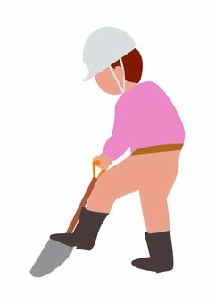 土木作業員 土木作業,作業員,男性,スコップ,肉体労働,労働者,働く,仕事,工事,現場のイラスト素材