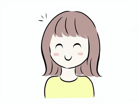 笑顔の女の子 可愛い,喜ぶ系,元気,表情,感情,ポジティブ,女の人,女,女の子,喜ぶのイラスト素材