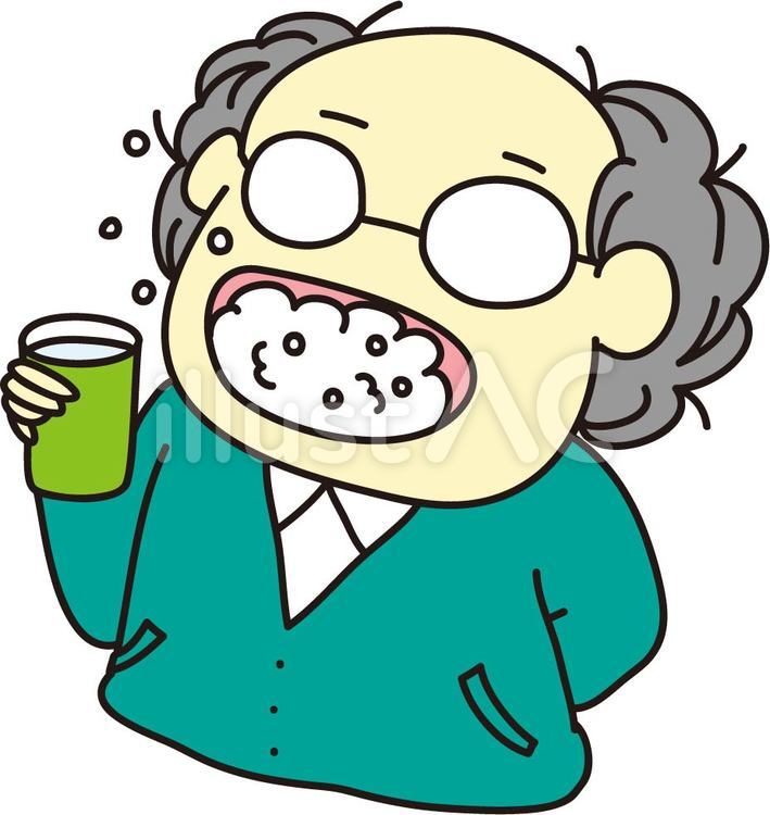 おじいさん（うがい） うがい,ウイルス対策,口腔ケアのイラスト素材