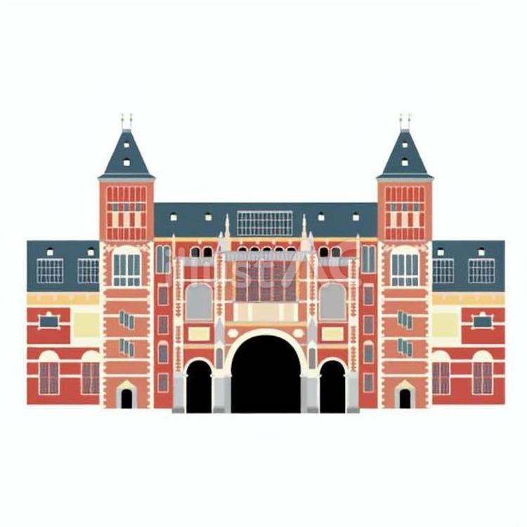 アムステルダム国立美術館 アムステルダム国立美術館,オランダ,美術館のイラスト素材