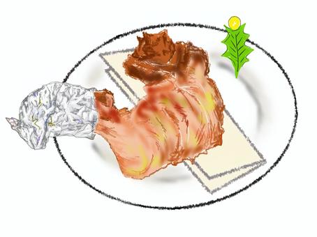 手羽焼き 鶏肉,骨付き,照り焼き,食事,おいしいのイラスト素材