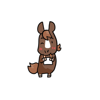 お馬さんイラスト435 馬,ドーナツ,おやつ,競走馬,競馬のイラスト素材