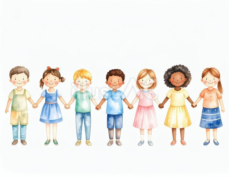 世界の子どもたち 子ども,こども,複数のイラスト素材