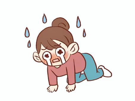 号泣 涙,泣く,号泣,悲しい,落ちこみ,ショック,女の子のイラスト素材