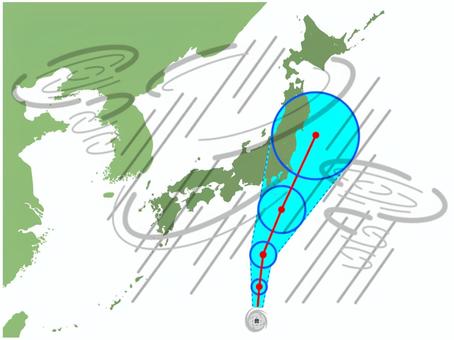 台風 台風,ハリケーン,サイクロン,夏,暴風域,強風圏,進路,予想,予測,予報のイラスト素材