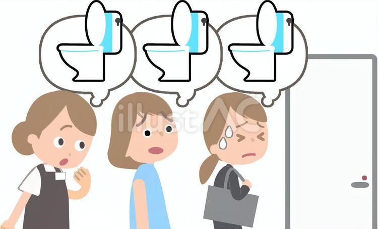 行列ができている女性トイレ トイレ,女性,行列のイラスト素材