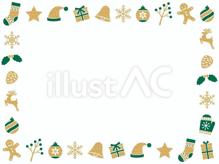 可愛いクリスマスアイコンのフレーム クリスマス,クリスマスイブ,フレームのイラスト素材