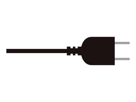 主線なしのプラグのイラスト プラグ,黒,電気,コード,シンプルのイラスト素材