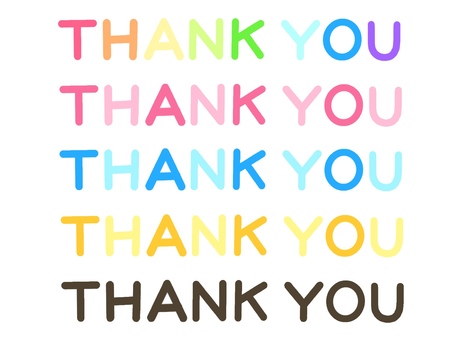 Thank you ロゴ thankyou,thanks,ありがとう,手書き,手描き,文字,ロゴ,アルファベット,かわいい,カラフルのイラスト素材