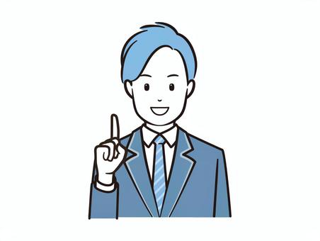 ポイントを伝える笑顔のブレザー男子学生 指差し,ポイント,学生,高校生,生徒,男子学生,男子,男性,笑顔,ヒントのイラスト素材