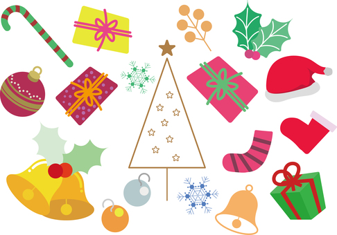 Illustration, christmas, bell, tree, 