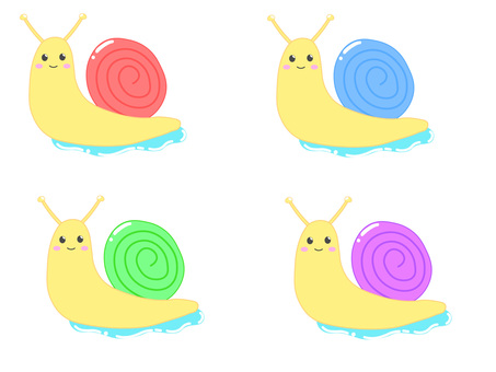 Illustration, snail, rainy season, wet day, 