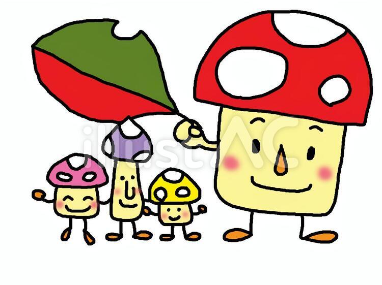 きのこの集い きのこ,秋,紅葉のイラスト素材