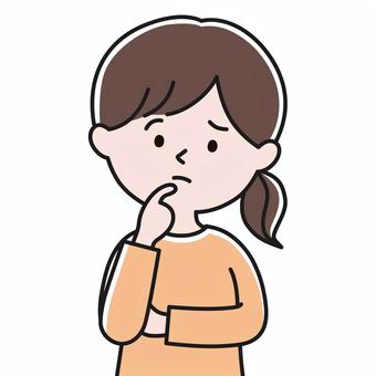 疑問 上半身 女性_影 ONW 女性,レディ,疑問,考える,悩み,気になる,なんで,思考,考え中,選ぶのイラスト素材