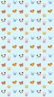 動物柄の壁紙_背景_青 動物柄の壁紙_背景_青 動物,犬,猫,パンダ,くま,うさぎ,ねずみ,背景,壁紙,縦長背景のイラスト素材
