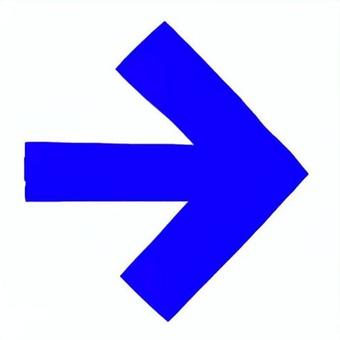 青カクカク矢印 矢印,右,案内,表記,手書き,こっち,ここ,こちら,あちら,あっちのイラスト素材